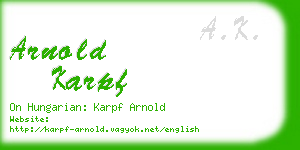 arnold karpf business card